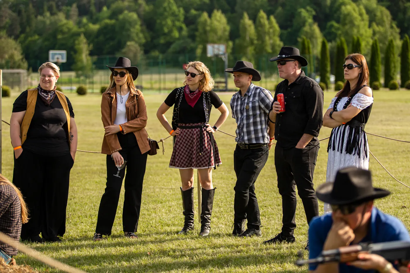 Teammates in Western outfits at Summer Camp 2025