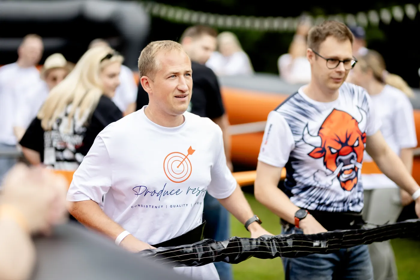 A tug-of-war round at Bisonland Summer Fest 2026